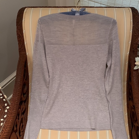 WEEKEND STORIES INTERMIX ROXY SWEATER IN LIGHT GREY SOFT JERSEY SIZE MEDIUM - Picture 12 of 16